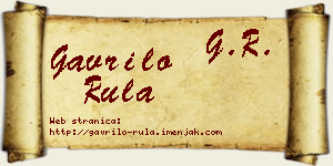 Gavrilo Rula vizit kartica